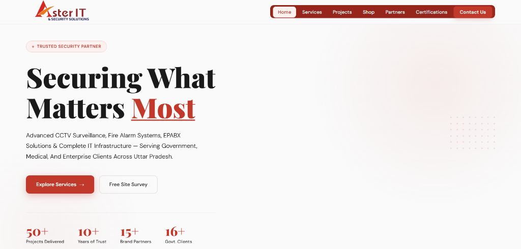 Aster IT Website Preview